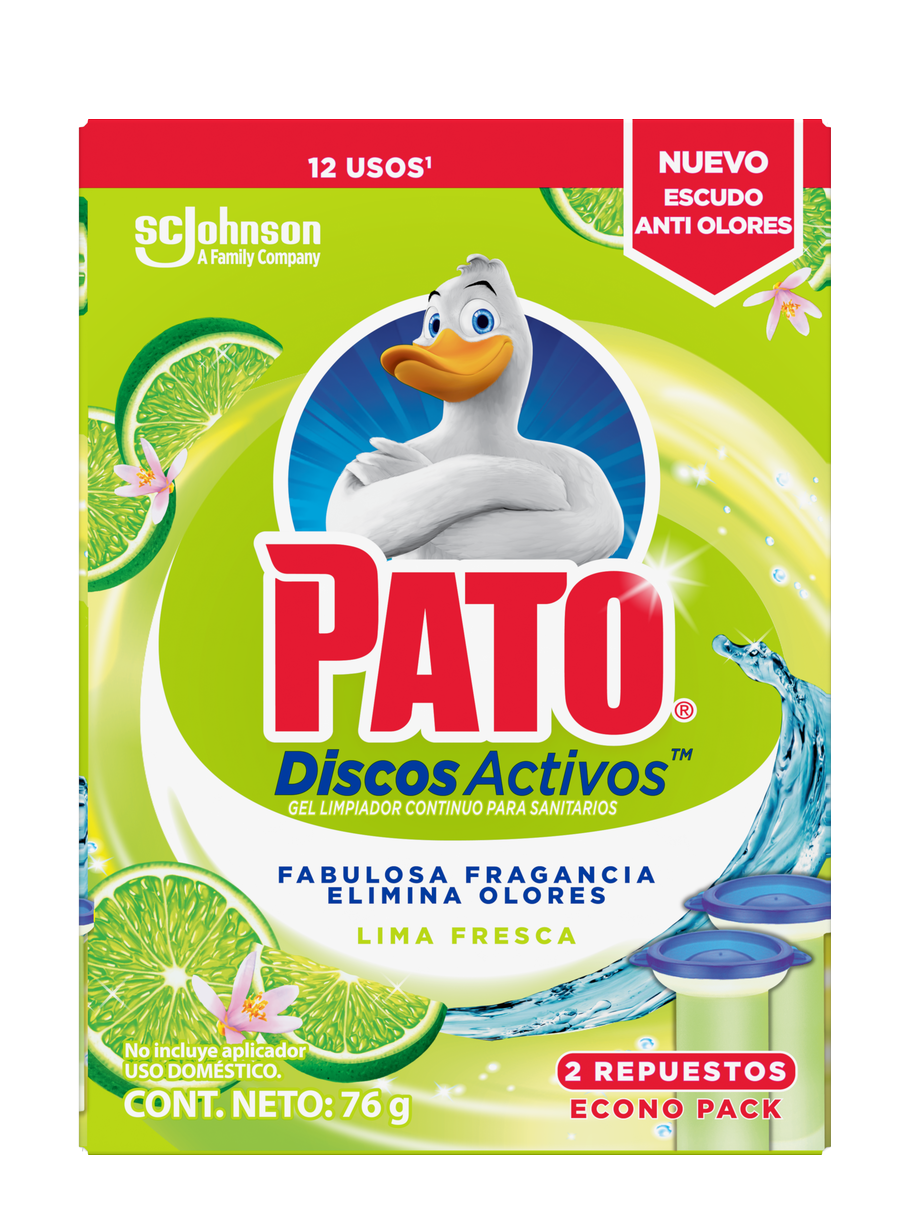 Pato Discos Activos Tropical Summer - Aplicador para WC con Recambio (6  Discos) - Limpia y Desinfecta el Inodoro